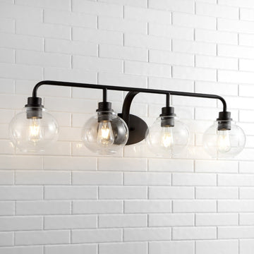 Sandrine Iron/Seeded Glass Cottage Rustic LED Vanity Light